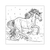 Paarden in de sneeuw rubberstempel (Afrduk)