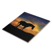 Paarden in de Southwestern Sunrise Art Tegeltje (Zijkant)