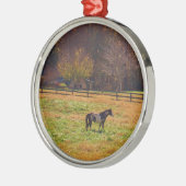 Paarden in de verte metalen ornament (Links)