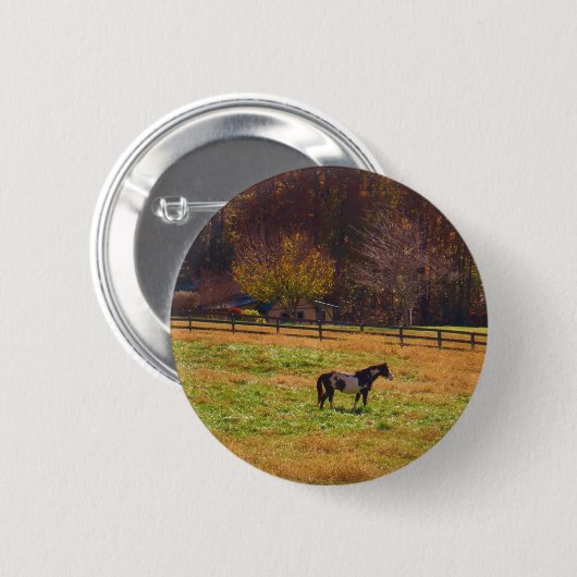 Paarden in de verte ronde button 5,7 cm (Voorkant /achterkant)