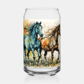 Paarden in de Weide Blikvorm Glas (Voorkant)