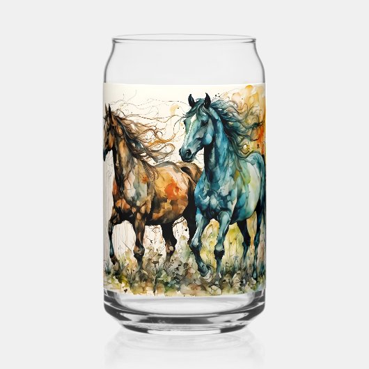 Paarden in de Weide Blikvorm Glas (Achterkant)