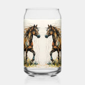 Paarden in de Weide Blikvorm Glas (Links)