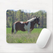 Paarden in de wilde bloemen muismat (Met muis)