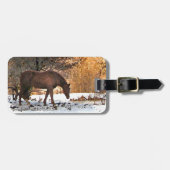 Paarden in de winter bagagelabel (Voorkant horizontaal)