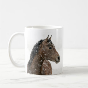 Paarden in de winter koffiemok