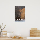 Paarden in de winter poster (Keuken)