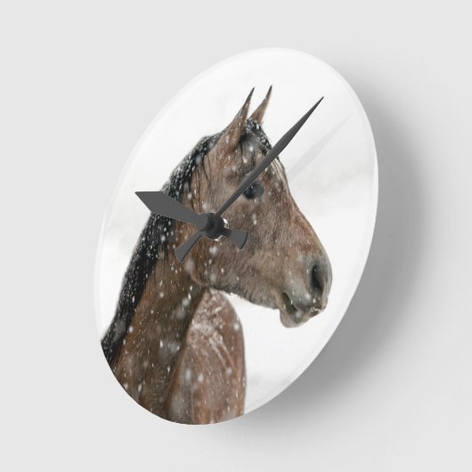 Paarden in de winter ronde klok (Hoek)