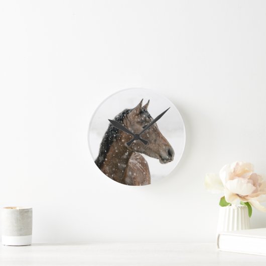 Paarden in de winter ronde klok (Huis)