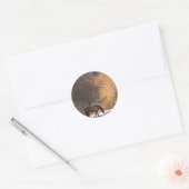 Paarden in de winter ronde sticker (Envelop)