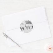 Paarden in de winter ronde sticker (Envelop)