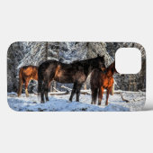 Paarden in de winter Sneeuw Paardenfoto Case-Mate iPhone Case (Achterkant (horizontaal))