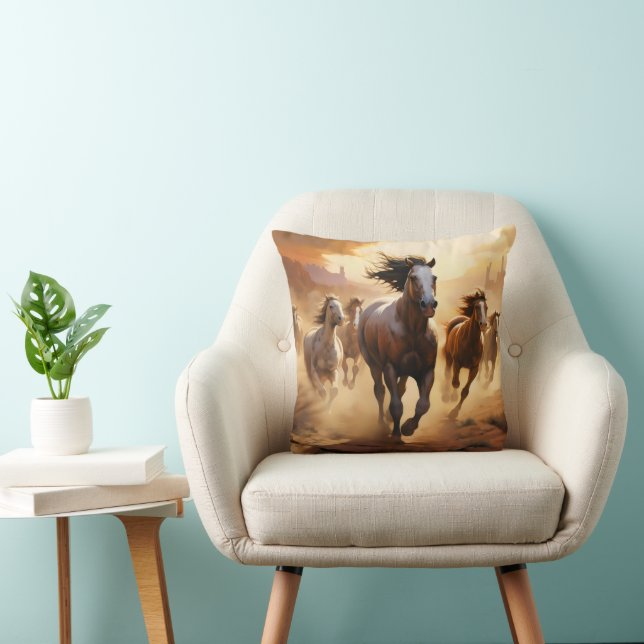Paarden in de woestijn kussen (Stoel)