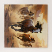 Paarden in de woestijn legpuzzel (Horizontaal)