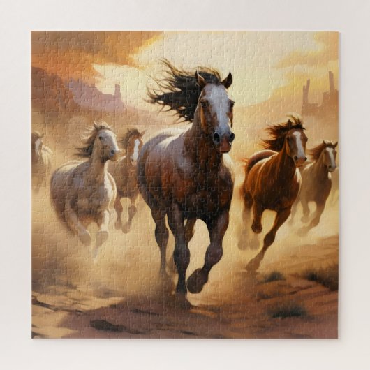 Paarden in de woestijn legpuzzel (Verticaal)