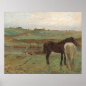 Paarden in een beemdje - Edgar Degas Fine Art Post Poster (Voorkant)