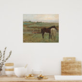 Paarden in een beemdje - Edgar Degas Fine Art Post Poster (Keuken)