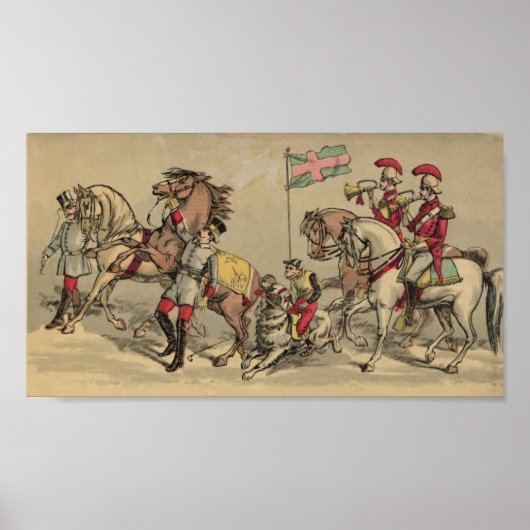  paarden in een circus poster (Voorkant)