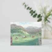 "Paarden in een grap." Briefkaart (Staand voorkant)