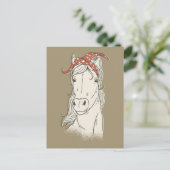 Paarden in een hoofdband briefkaart (Staand voorkant)