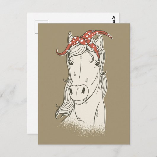 Paarden in een hoofdband briefkaart (Voorkant / Achterkant)