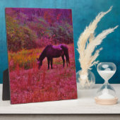 Paarden in een kaleidoscoop gekleurd veld fotoplaat (Zijkant)