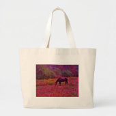 Paarden in een kaleidoscoop gekleurd veld grote tote bag (Voorkant)