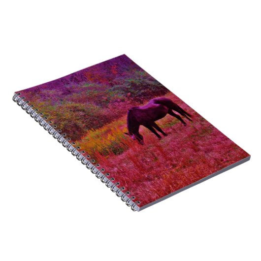 Paarden in een kaleidoscoop gekleurd veld notitieboek (Rechterzijde)