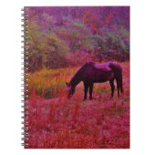 Paarden in een kaleidoscoop gekleurd veld notitieboek (Voorkant)