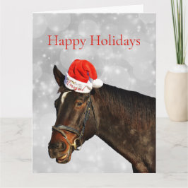 Paarden in een kerstPet Kaart