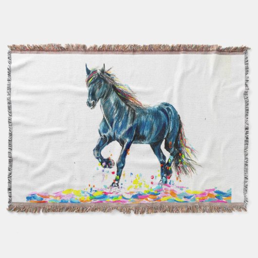 Paarden in een kleurenrun deken (Voorkant)