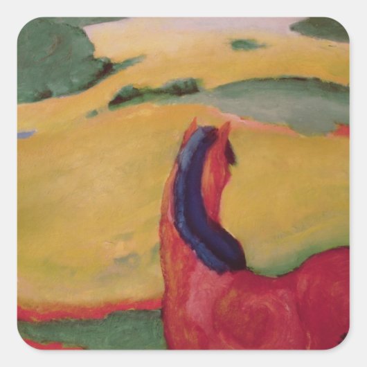 Paarden in een landschap, 1910 vierkante sticker (Voorkant)