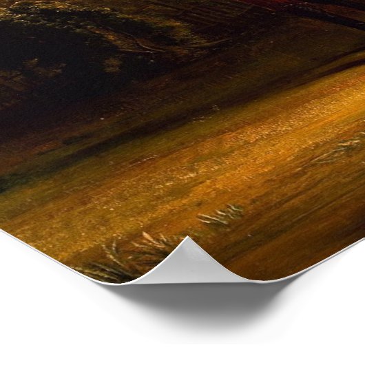 Paarden in een landschap poster (Hoek)