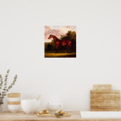 Paarden in een landschap poster (Keuken)