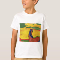 Paarden in een landschap van Franz Marc