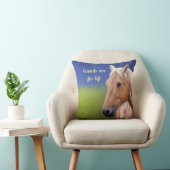 Paarden in een lullig groen veld op een zomerdag kussen (Stoel)