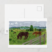 Paarden in een prachtig briefkaart (Voorkant / Achterkant)