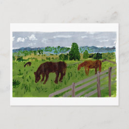 Paarden in een prachtig briefkaart
