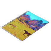 Paarden in een regenbooggekleurd veld notitieboek (Linkerzijde)