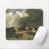 Paarden in een regenbui (Equine) Muismat (Met muis)