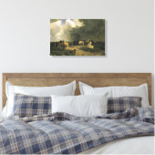 Paarden in een regenbui (paardachtigen) canvas afdruk (Insitu (Slaapkamer))