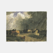 Paarden in een regenbui (paardachtigen) fleece deken (Voorkant (Horizontaal))