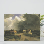 Paarden in een regenbui (paardachtigen) kaart (Staand voorkant)