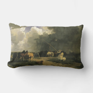 Paarden in een regenbui (paardachtigen) kussen