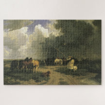 Paarden in een regenbui (paardachtigen)