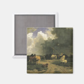 Paarden in een regenbui (paardachtigen) magneet (Voorkant / Achterkant)