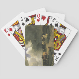 Paarden in een regenbui (paardachtigen) pokerkaarten