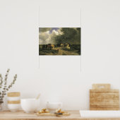 Paarden in een regenbui (paardachtigen) poster (Keuken)