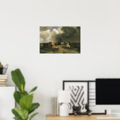 Paarden in een regenbui (paardachtigen) poster (Thuiskantoor)