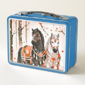 Paarden in een rood bos (Achterkant)